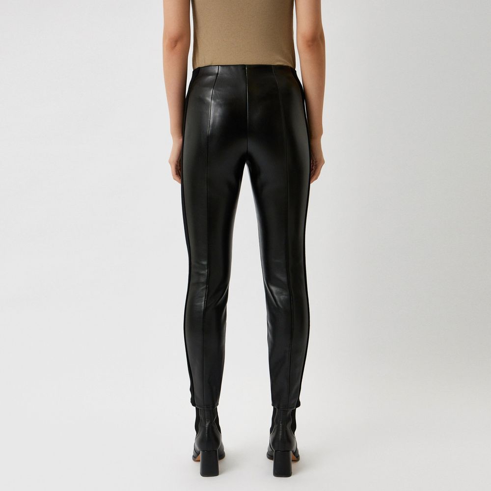 Patrizia Pepe Black Polyethylene Legging