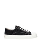Moschino Black Fabric Low Top Sneakers