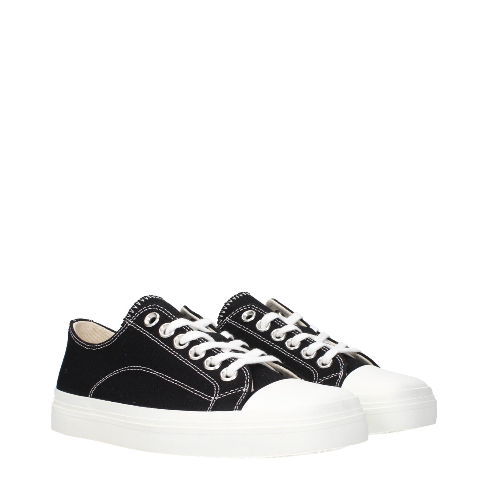 Moschino Black Fabric Low Top Sneakers