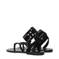 Isabel Marant Black Leather Flip-Flop Sandals
