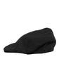 Dolce & Gabbana Black Polyester Newsboy Men Cloth Capello Hat
