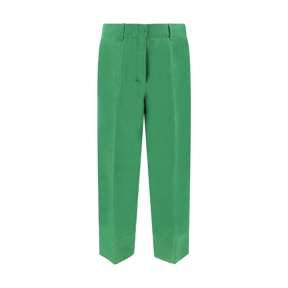 Max Mara Green Linen Casual Pants