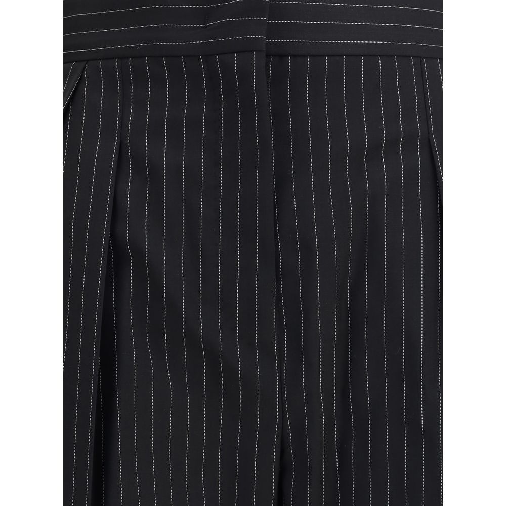 Max Mara Black Fleece Wool Dress Pants