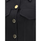 Max Mara Black Fleece Wool Coat