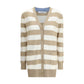 Max Mara Multicolor Fleece Wool Cardigan