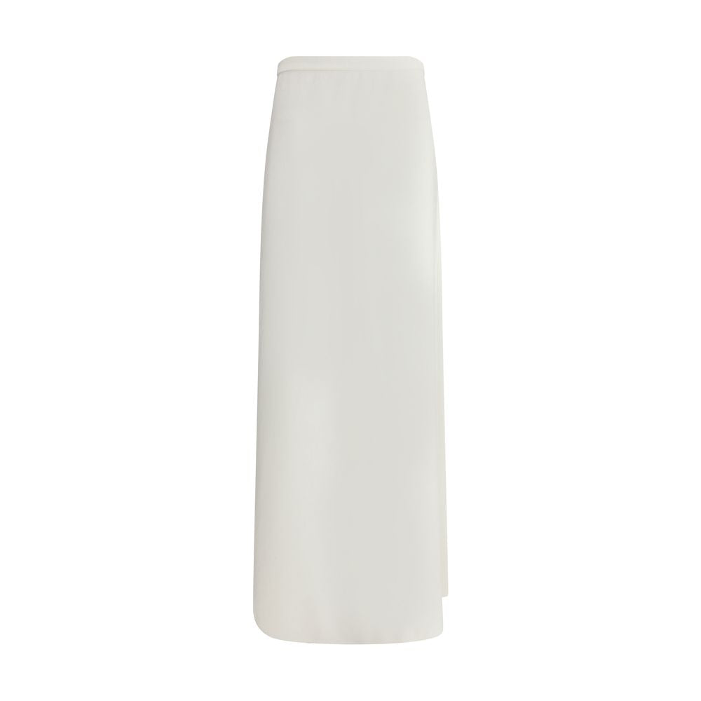 Max Mara White Viscose Long Skirt