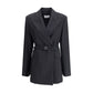 Max Mara Black Fleece Wool Full-Length Jacket