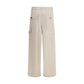 Max Mara Cream Cotton Cargo Pants