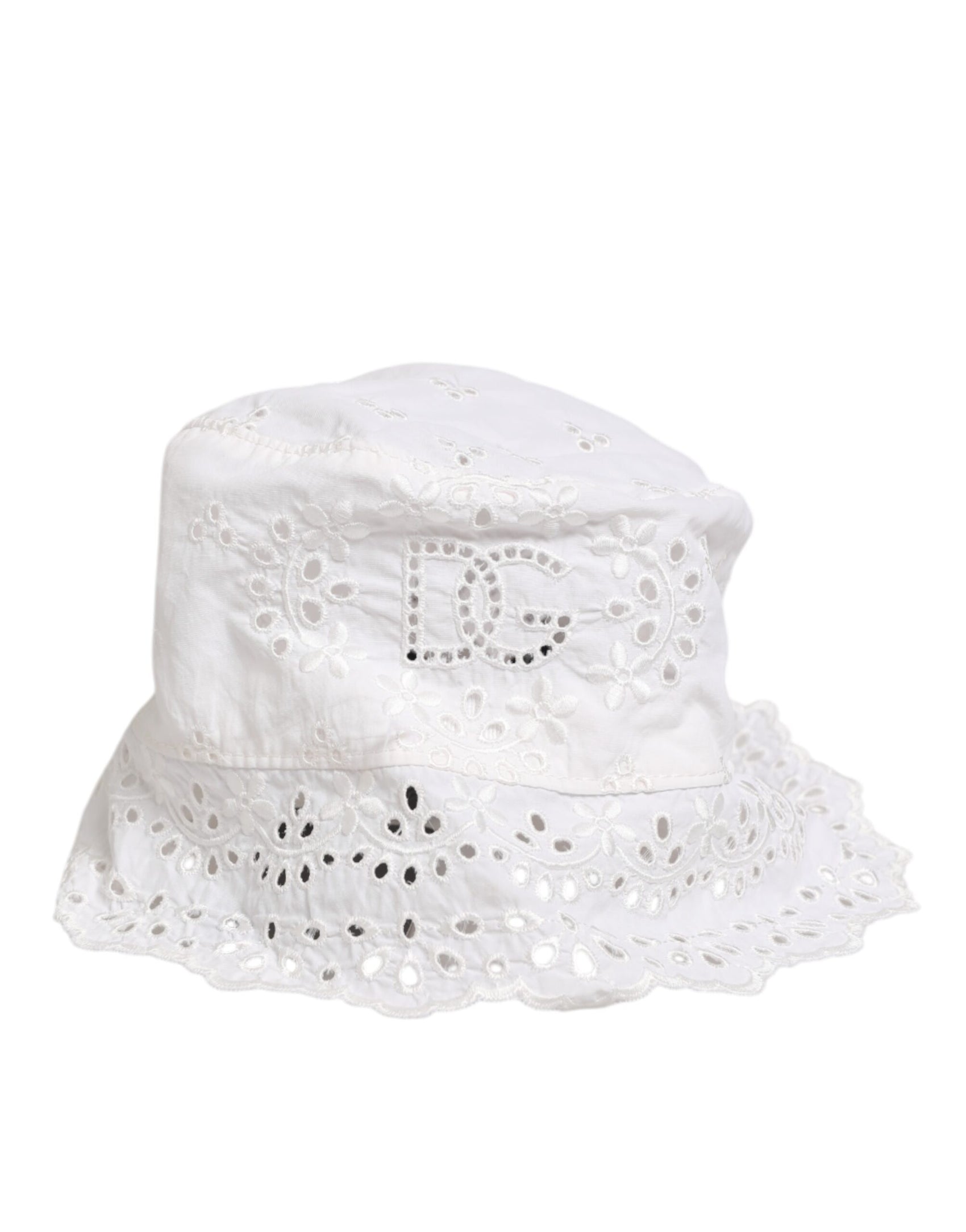 Dolce & Gabbana White Nylon Cut Out Bucket Logo Capello Hat