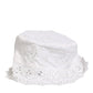 Dolce & Gabbana White Nylon Cut Out Bucket Logo Capello Hat