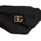 Dolce & Gabbana Black Cotton Dg Logo Newsboy Cloth Capello Hat