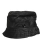 Dolce & Gabbana Black PVC Wide Brim Men Bucket Capello Hat