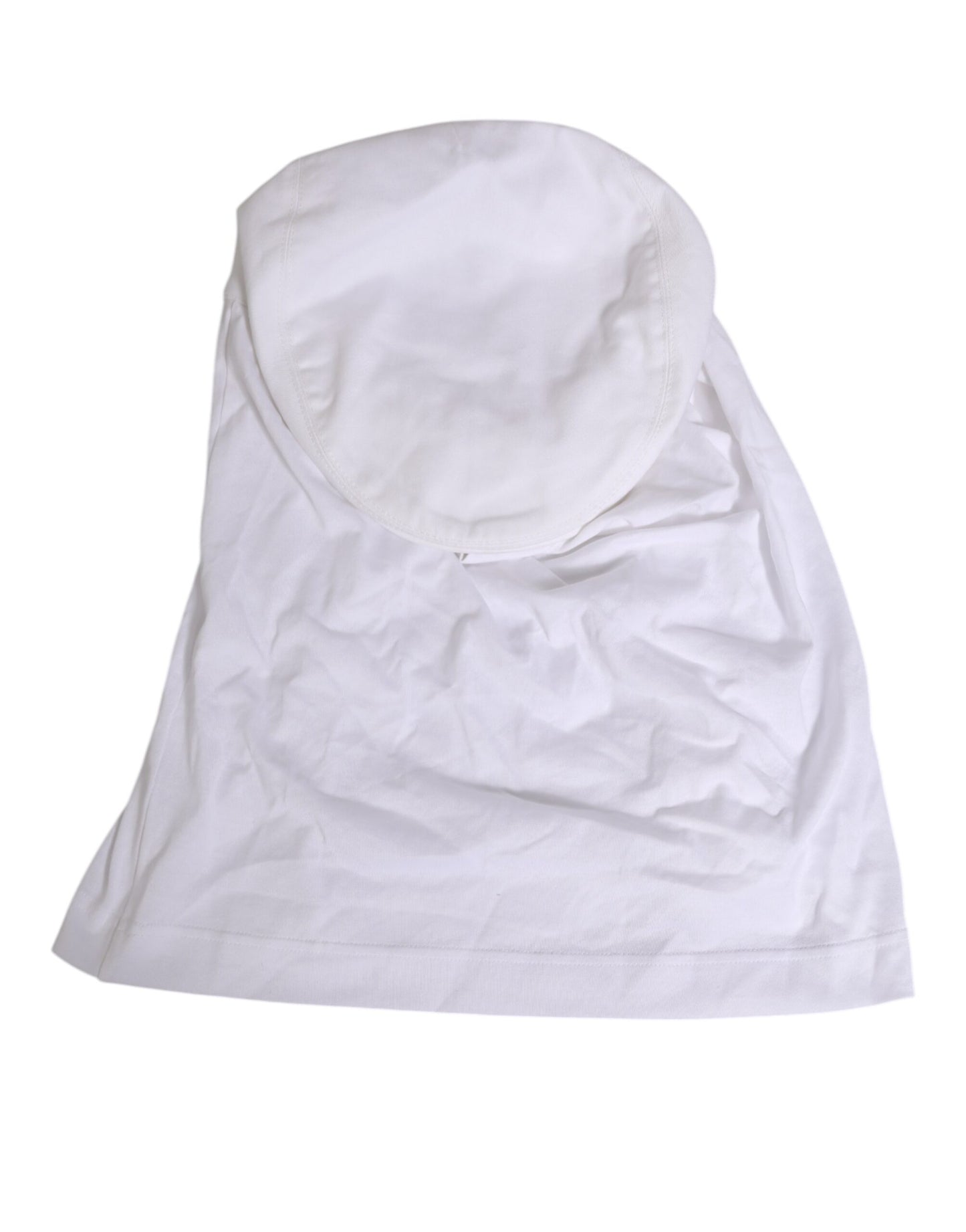 Dolce & Gabbana White Cotton DG Logo Plaque Baseball Balaclava Hat