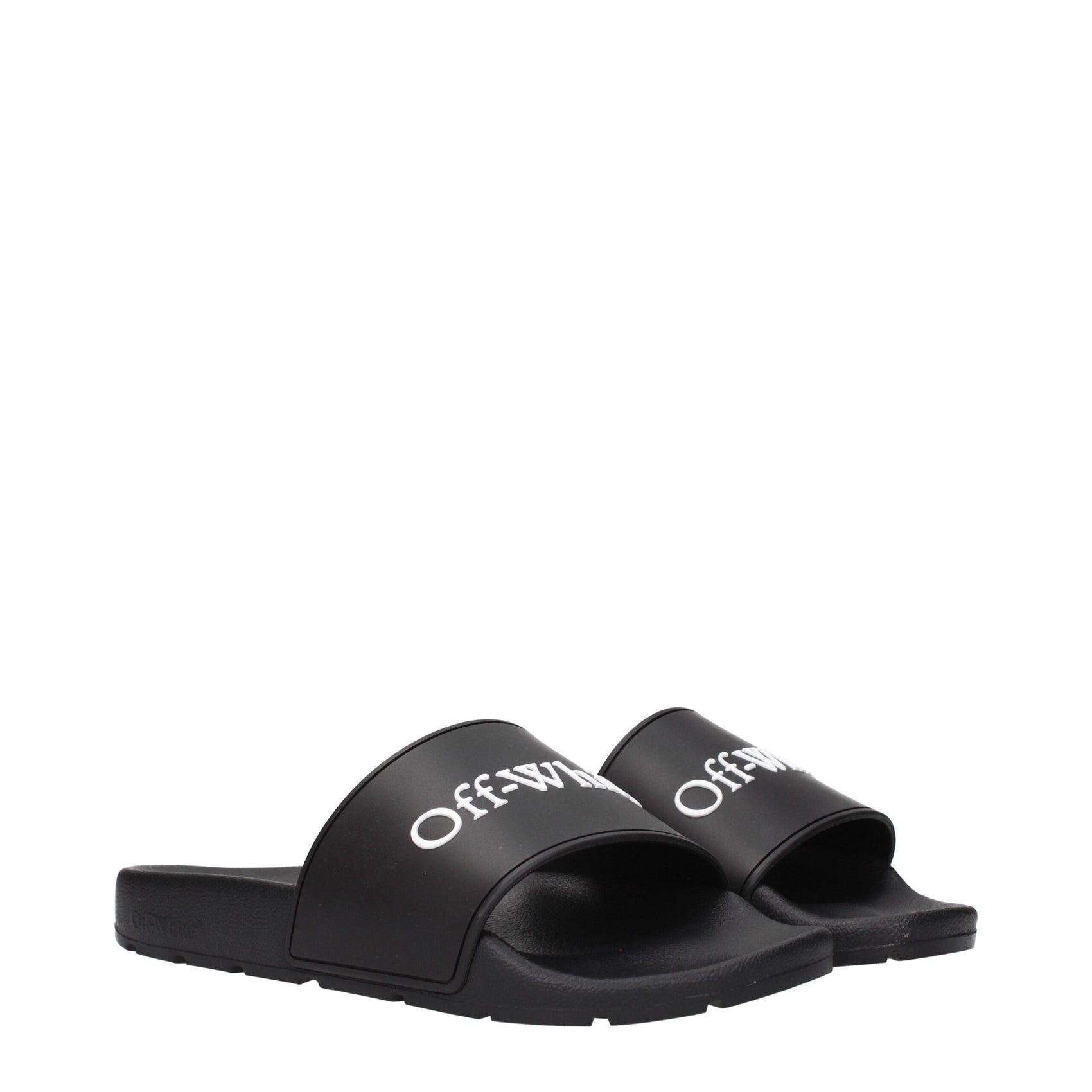 Off-White Black Cotton Slippers