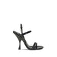 Dolce & Gabbana Black Calf Leather Bos Taurus Stiletto Heel Sandals