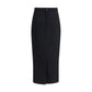 Dolce & Gabbana Black Fleece Wool Long Skirt