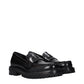 Off-White Black Leather Slip-On Loafers