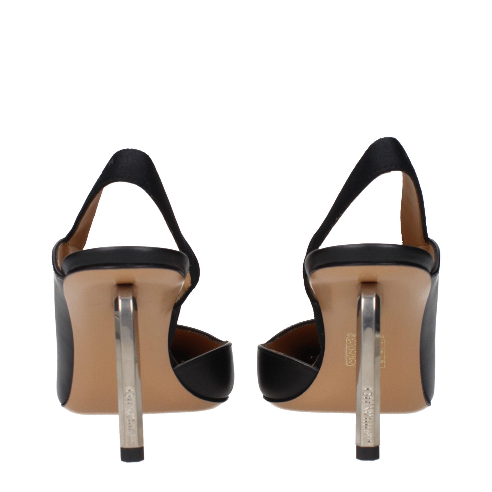 Off-White Black Leather High Heel Pumps