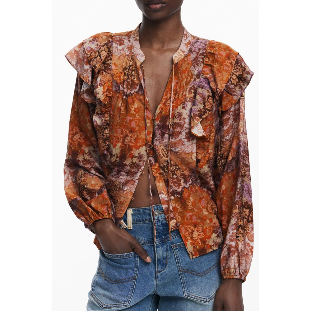 Desigual Orange Viscose Shirt
