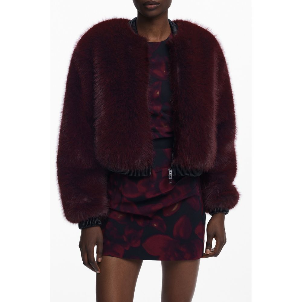 Desigual Red Polyester Jackets & Coat