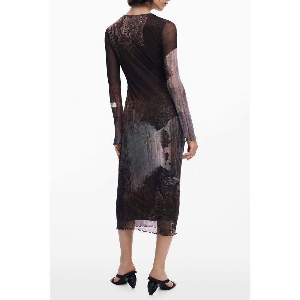 Desigual Brown Polyester Dress