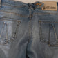 John Galliano Blue Washed Mid Waist Skinny Casual Denim Pants