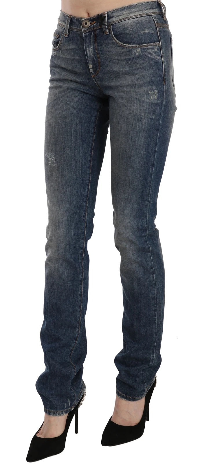 Ermanno Scervino Blue Washed Boot Cut Casual Denim Pants Jeans