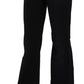 John Galliano Black Washed High Waist Flared Denim Casual Pants Jeans