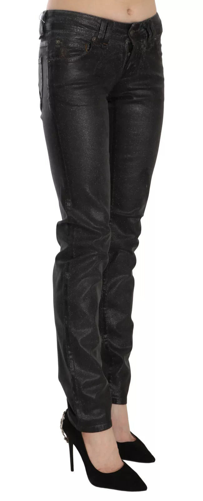 John Galliano Black Washed Low Waist Regular Leg Denim Pants