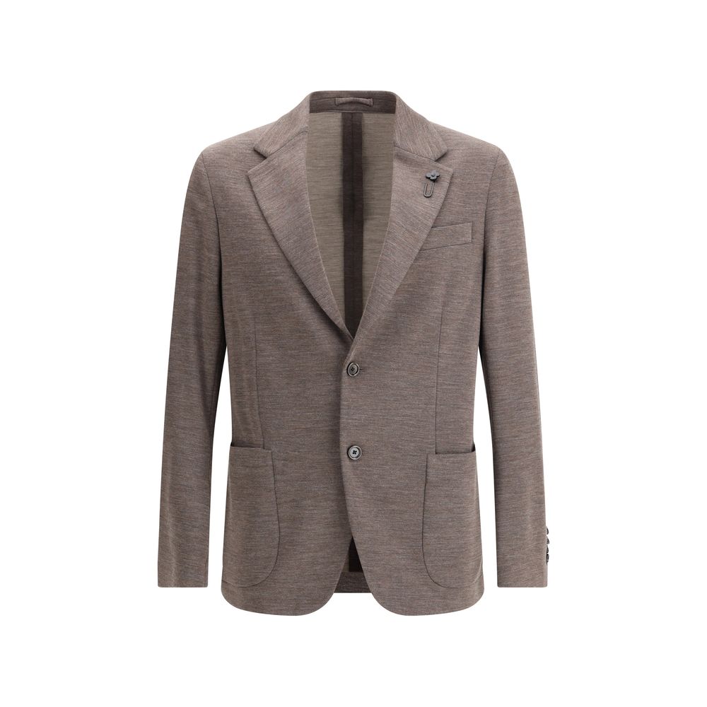 Lardini Brown Fleece Wool Blazer