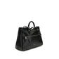 Dolce & Gabbana Black Calf Leather Bos Taurus Handbag