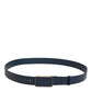 Dolce & Gabbana Blue Leather Classic Metal Logo Buckle Belt