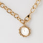 Dolce & Gabbana Gold Crystal Clock Pendant Statement Jewelry Necklace