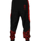 Dolce & Gabbana Black Red Leopard Print Nylon Jogger Pants