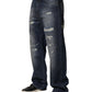 Dolce & Gabbana Blue Tattered Cotton Straight Men Denim Jeans