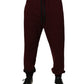 Dolce & Gabbana Maroon Cotton Men Jogger Sweatpants Pants
