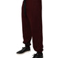 Dolce & Gabbana Maroon Cotton Men Jogger Sweatpants Pants