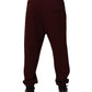 Dolce & Gabbana Maroon Cotton Men Jogger Sweatpants Pants