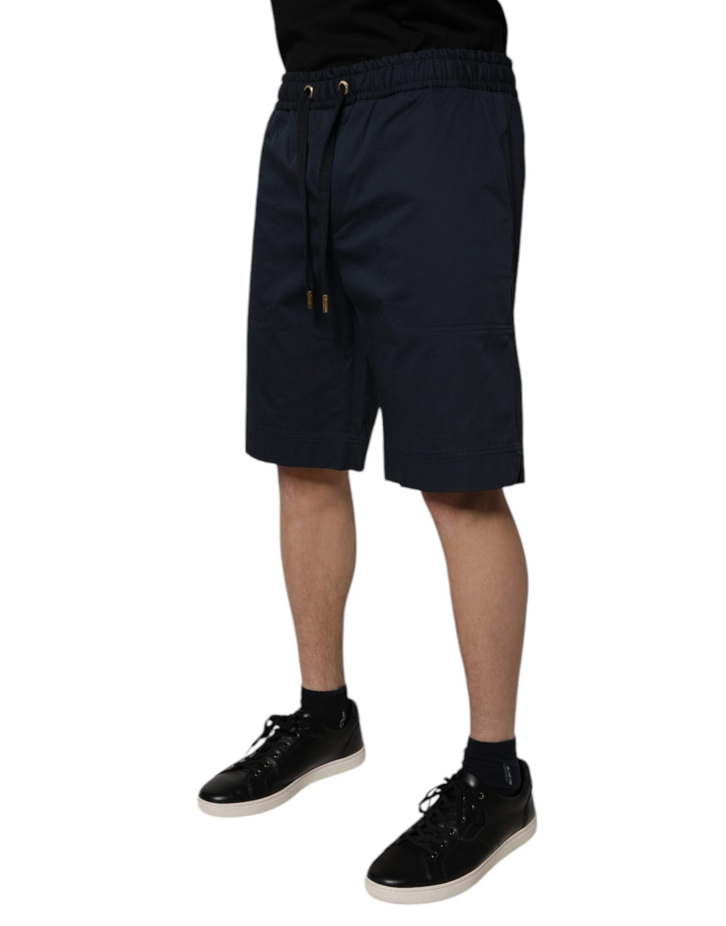Dolce & Gabbana Navy Blue Cotton Stretch Men Bermuda Shorts