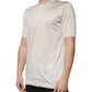 Dolce & Gabbana Off White Silk Henley Short Sleeves T-Shirt