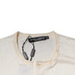 Dolce & Gabbana Off White Silk Henley Short Sleeves T-Shirt