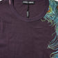 Dolce & Gabbana Violet Peacock Feather Men Crew Neck T-Shirt