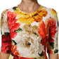 Dolce & Gabbana Multicolor Floral Print Viscose Sheath Dress