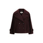 Chloé Bordeaux Fleece Wool Coat