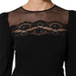 Dolce & Gabbana Black Floral Lace Trim Sheath A-line Dress