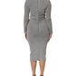 Dolce & Gabbana Gray Nylon Bodycon Sheath Long Sleeves Dress