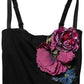 Dolce & Gabbana Black Flower Applqies Bodycon Sheath Dress