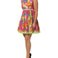 Dolce & Gabbana Pink Fruit Print A-line Mini Sleeveless Dress