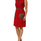 Dolce & Gabbana Red Leopard Viscose Sheath A-line Dress