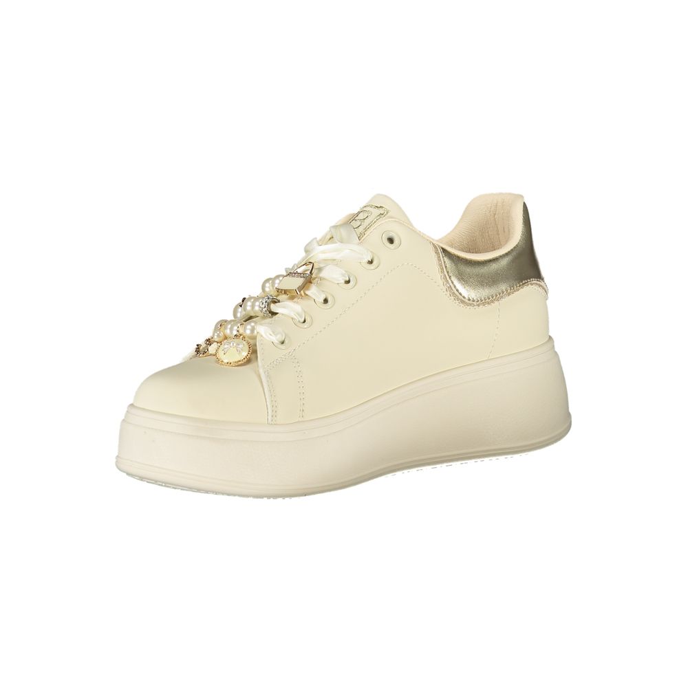 Laura Biagiotti Beige Polyester Women Sneaker